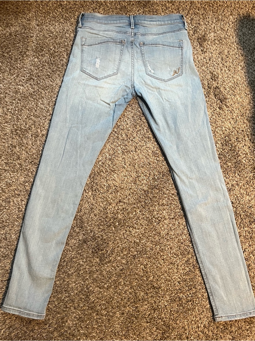 Express Light Blue Ripped Legging Jeans - Picture 2 of 4